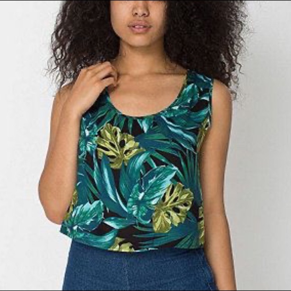 jungle leaves loose crop top